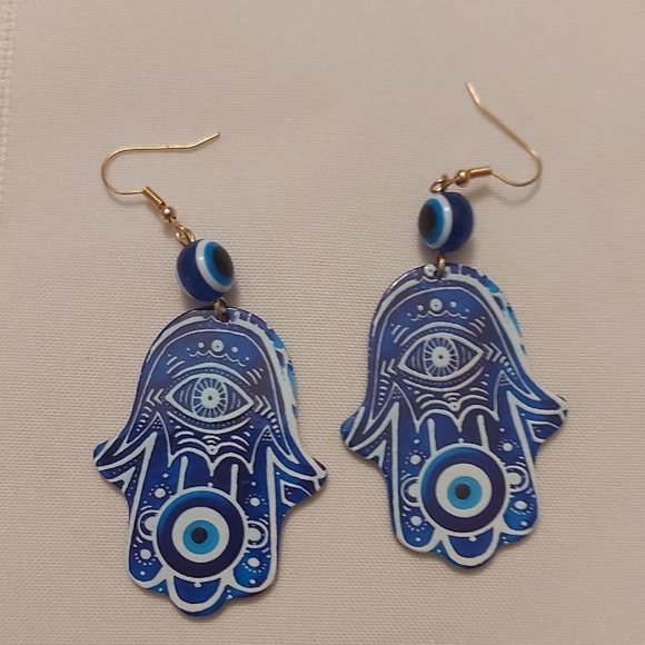 Multicolor Hamsa Bracelet and Earring Set - Picture 4 of 4